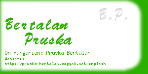 bertalan pruska business card